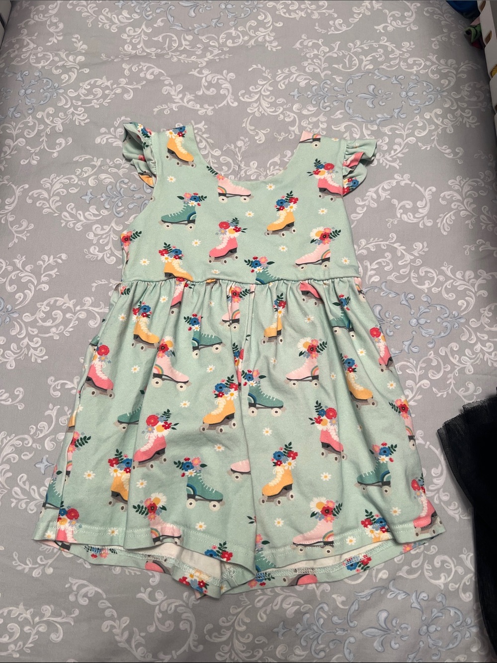 Girls Mint Roller Skate Print Romper Dress Ollie Jay 4